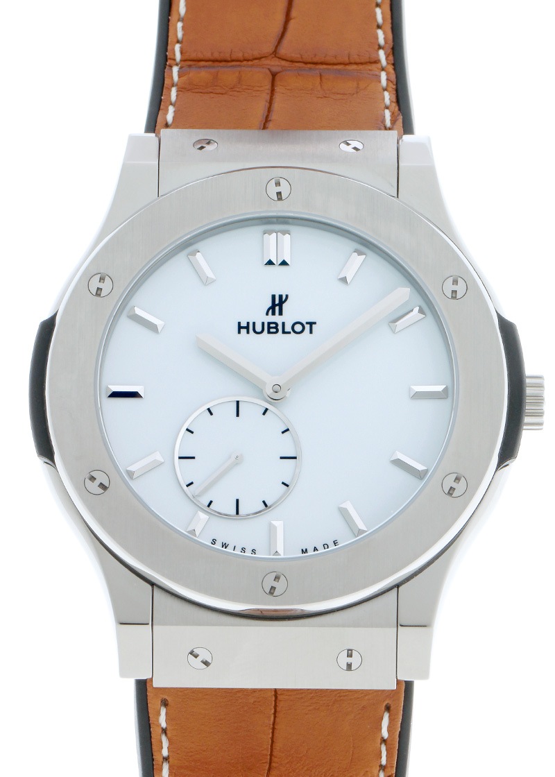 ウブロ - クラシックフュージョン クラシコ ウルトラシン | HUBLOT | 515.NX.2210.LR | TI 白文字盤 手巻き ラバーアリゲーター | 未使用品
