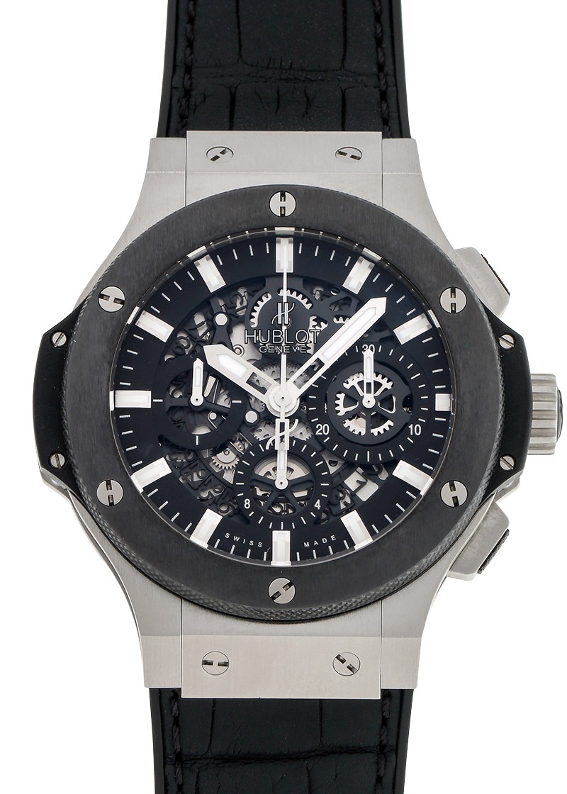 ウブロ - ビッグバン アエロバン スチールセラミック | HUBLOT | 311.SM.1170.GR | SS スケルトン文字盤 自動巻き ラバーアリゲーター | 中古