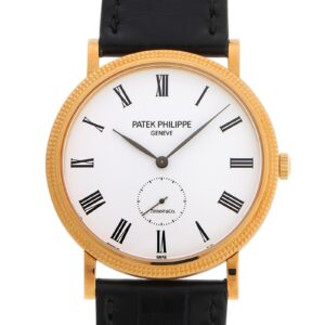 パテックフィリップ - カラトラバ Tiffany Wネーム | PATEK PHILIPPE | 5119J-001 | YG 白文字盤 レザー 手巻き | 委託品 | 中古