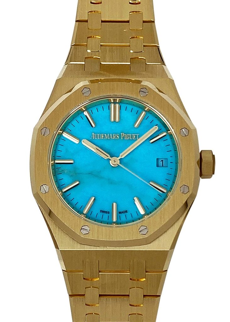 オーデマピゲ - ロイヤルオーク | AUDEMARS PIGUET | 15550BA.OO.1356BA.01 | YG ターコイズ文字盤 自動巻き ブレスレット