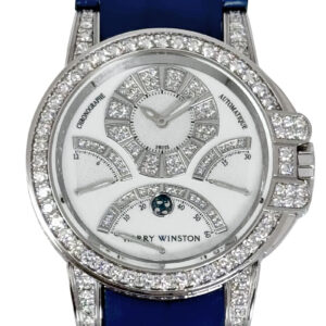 ハリーウィンストン - オーシャン トリレトロ クロノグラフ ダイヤモンドケース | HARRY WINSTON | OCEACT44WW002(400/MCRA44WL.MD/D3.1) | WG シェル/ダイヤ文字盤 自動巻き レザー | 中古