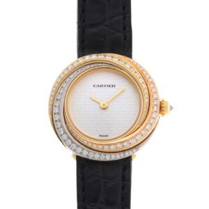 カルティエ - トリニティ ダイヤ | CARTIER | WG200341 | YG&PG&WG シルバー文字盤 クォーツ レザー | 中古