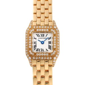カルティエ - ミニ パンテール ベゼルダイヤ | CARTIER | WF3141B9 | YG アイボリー文字盤 クォーツ ブレスレット | 中古
