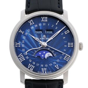 ブランパン - ヴィルレ コンプリートカレンダー | BLANCPAIN | 6654 1529 55B | WG ブルー文字盤 自動巻き レザー | 中古