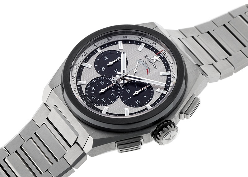 ゼニス - デファイ エルプリメロ21 | ZENITH | 95.9005.9004/01.M9000 | TI&CE シルバー/黒文字盤 自動巻き ブレスレット | 未使用品