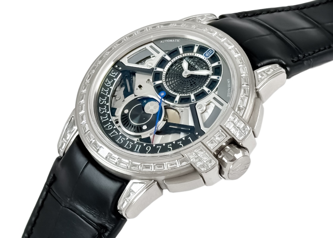 ハリーウィンストン - オーシャン ムーンフェイズ オートマティック 20本限定 | HARRY WINSTON | OCEAMP42WW001 | WG スケルトン文字盤 自動巻き レザー | 委託品 | 中古