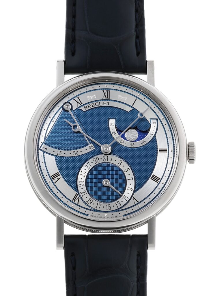 ブレゲ - クラシック パワーリザーブ ムーンフェイズ | BREGUET | 7137BB/Y5/9VU | WG ブルー文字盤 自動巻き レザー | 中古