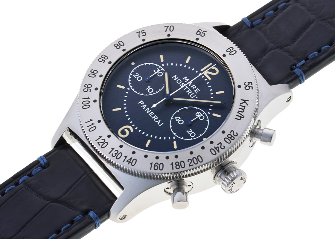 オフィチーネパネライ - マーレ ノストゥルム アッチャイオ 世界限定1000本 | OFFICINE PANERAI | PAM00716 | SS ブルー文字盤 手巻き レザー | 中古