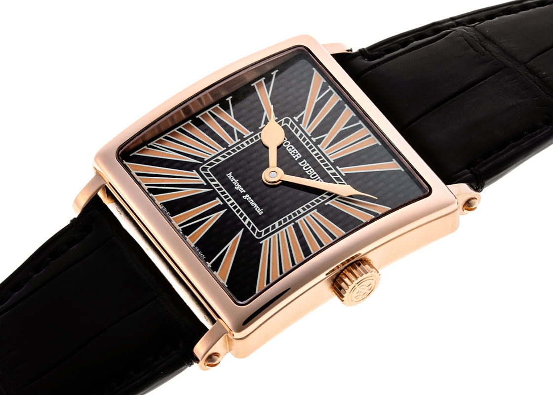 ロジェデュブイ - ゴールデンスクエア | ROGER DUBUIS | G40.57.5 | RG カーボン文字盤 自動巻き レザー | 中古