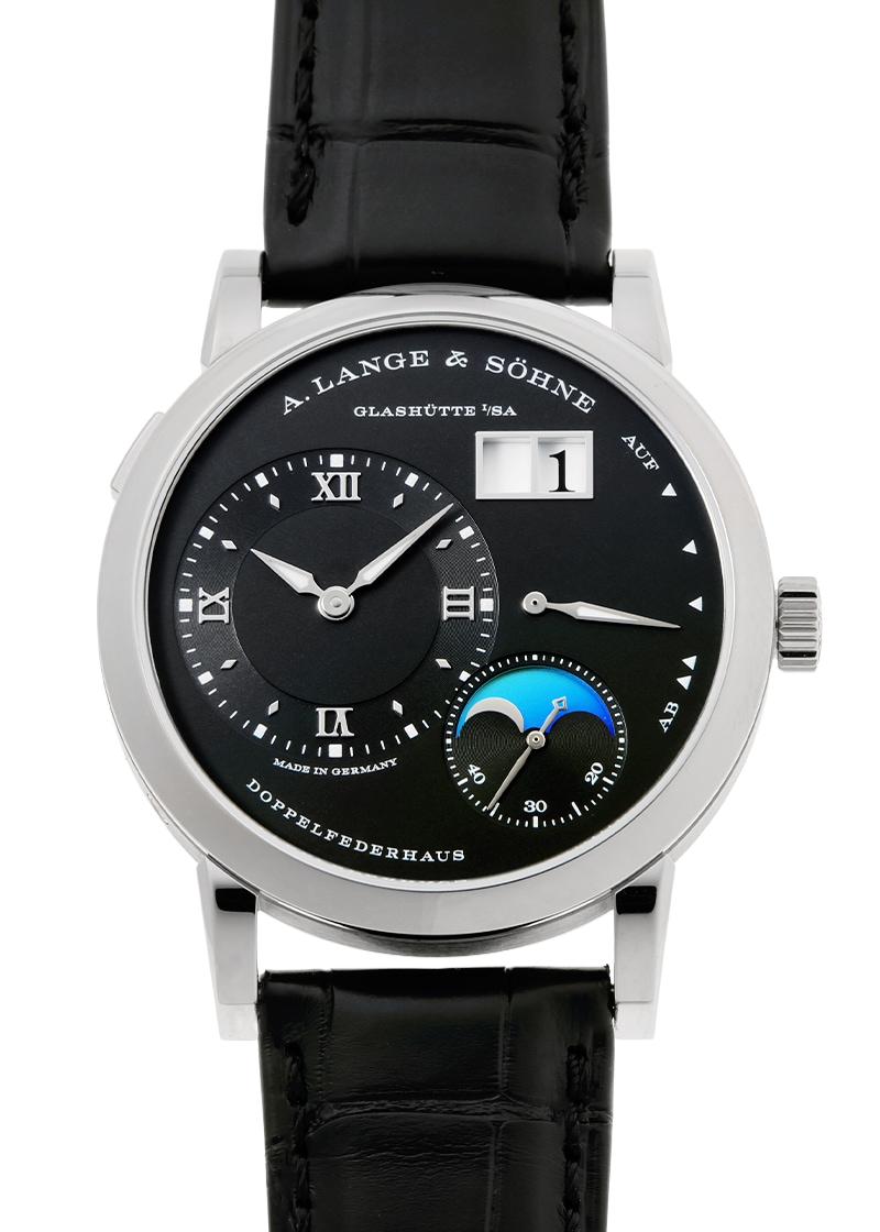 A.ランゲ&ゾーネ - ランゲ1 ムーンフェイズ | A.LANGE & SOHNE | 192.029(LSLS1923AG) | WG 黒文字盤 手巻き レザー | 中古