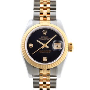 ロレックス - オイスター パーペチュアル デイトジャスト | ROLEX | 179173 2BR | YG&SS オニキス文字盤 自動巻き ブレスレット | 中古