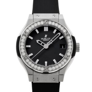 ウブロ - クラシックフュージョン ベゼルダイヤ | HUBLOT | 581.NX.1170.RX.1104 | TI 黒文字盤 クォーツ ラバー | 中古