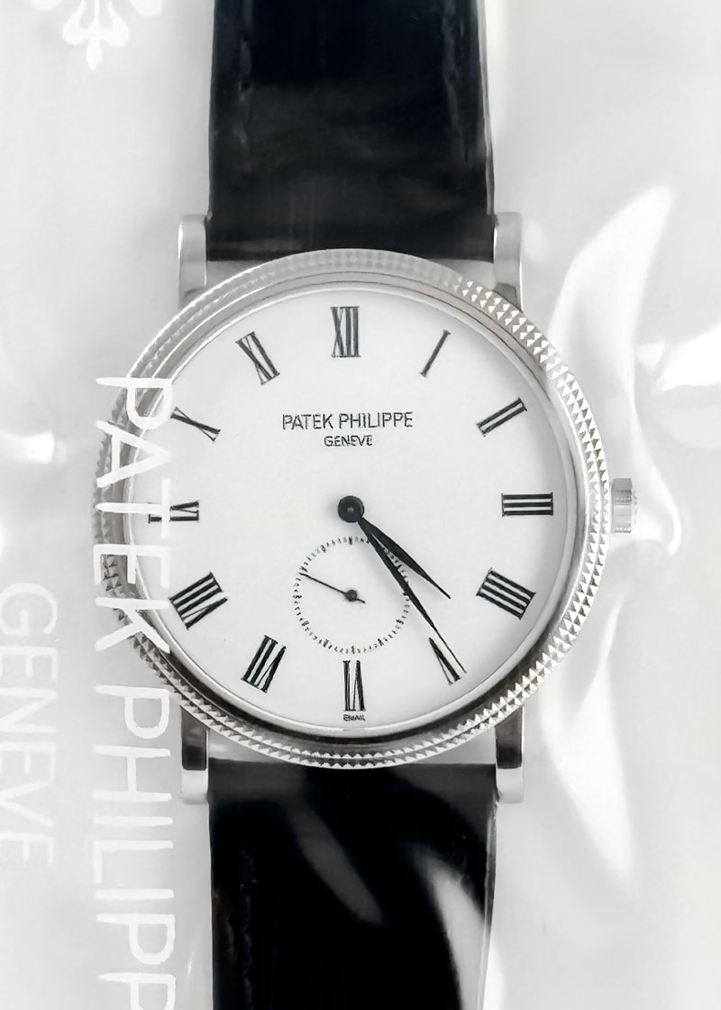 パテックフィリップ - カラトラバ | PATEK PHILIPPE | 5116G-001 | WG エナメル文字盤 手巻き レザー | 中古