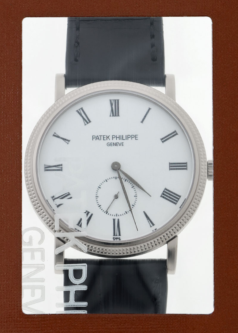 パテックフィリップ - カラトラバ | PATEK PHILIPPE | 5116G-001 | WG エナメル文字盤 手巻き レザー | 中古