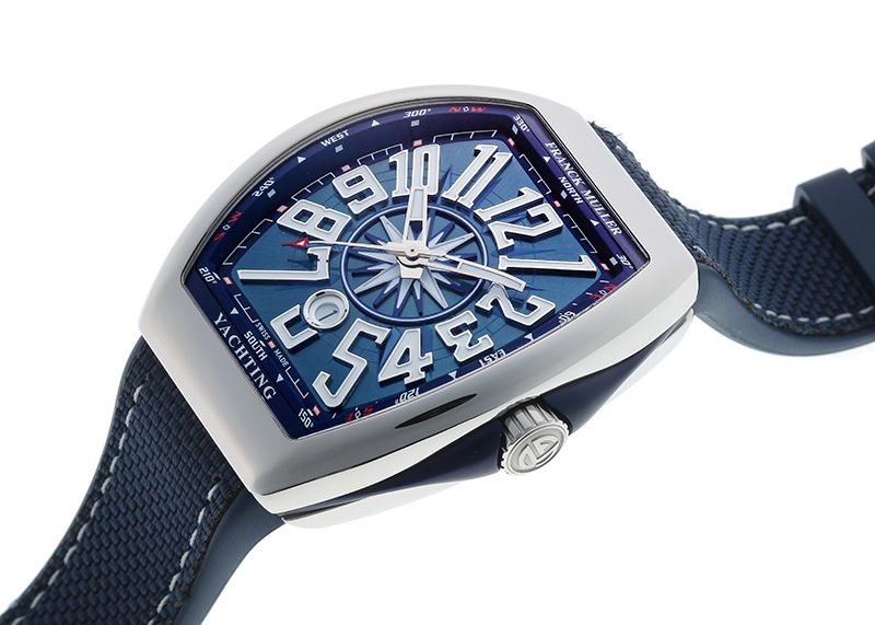 フランクミュラー - ヴァンガード ヨッティング | FRANCK MULLER | V45SCDT YACHTING | SS ブルー文字盤 自動巻き ラバーアリゲーター
