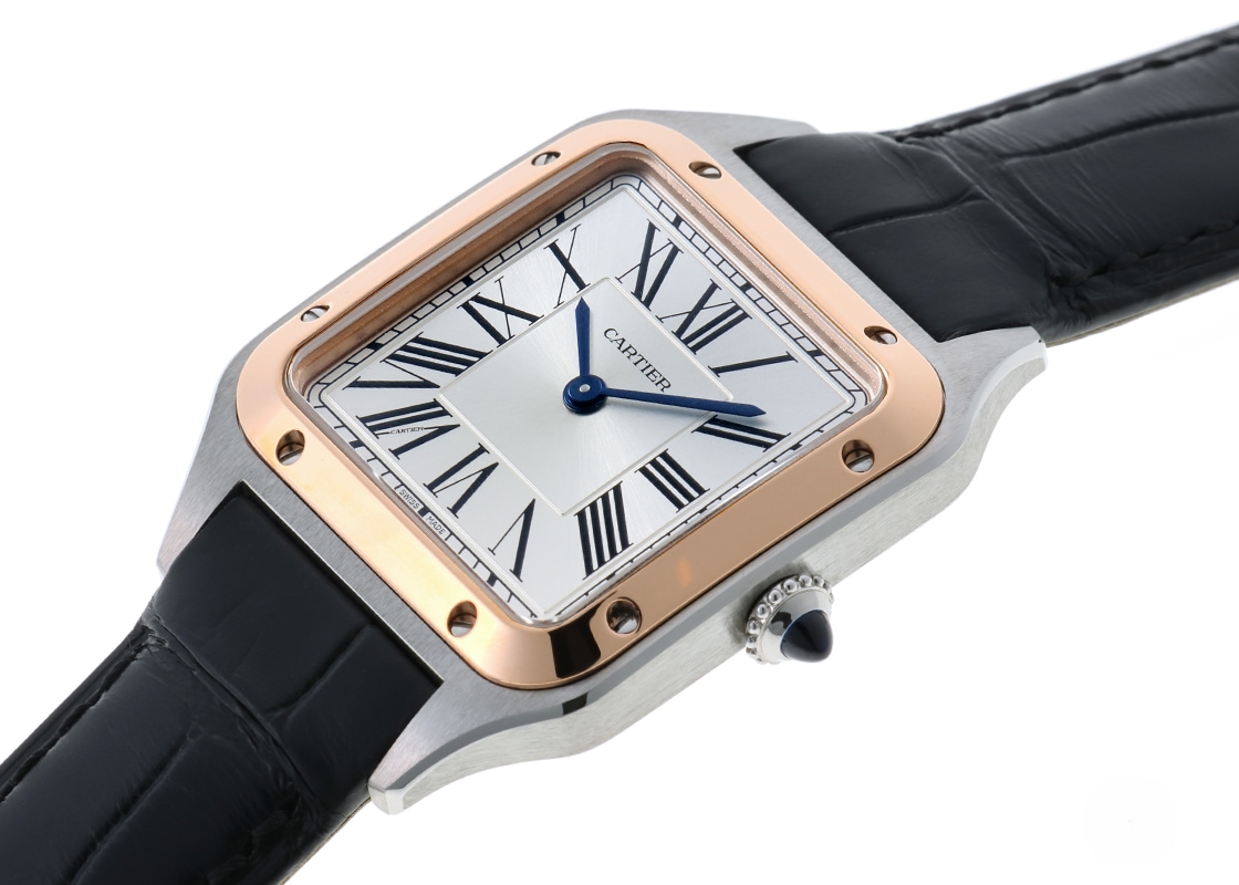 カルティエ - サントス デュモン SM | CARTIER | W2SA0038 | PG&SS シルバー文字盤 クォーツ レザー
