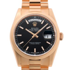 ロレックス - オイスター パーペチュアル デイデイト | ROLEX | 118205 | PG 黒文字盤 自動巻き ブレスレット | 中古