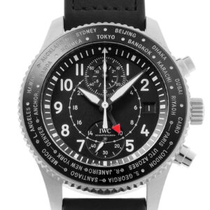 IWC - パイロットウォッチ タイムゾーナー クロノグラフ | INTERNATIONAL WATCH COMPANY | IW395001 | SS 黒文字盤 自動巻き レザー | 中古