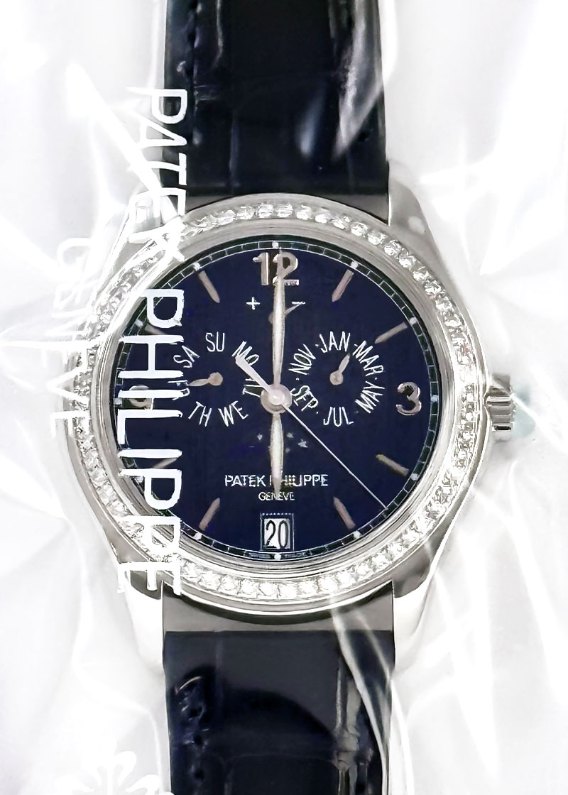 パテックフィリップ - アニュアルカレンダー | PATEK PHILIPPE | 5147G-001 | WG ネイビー文字盤 自動巻き レザー | 中古
