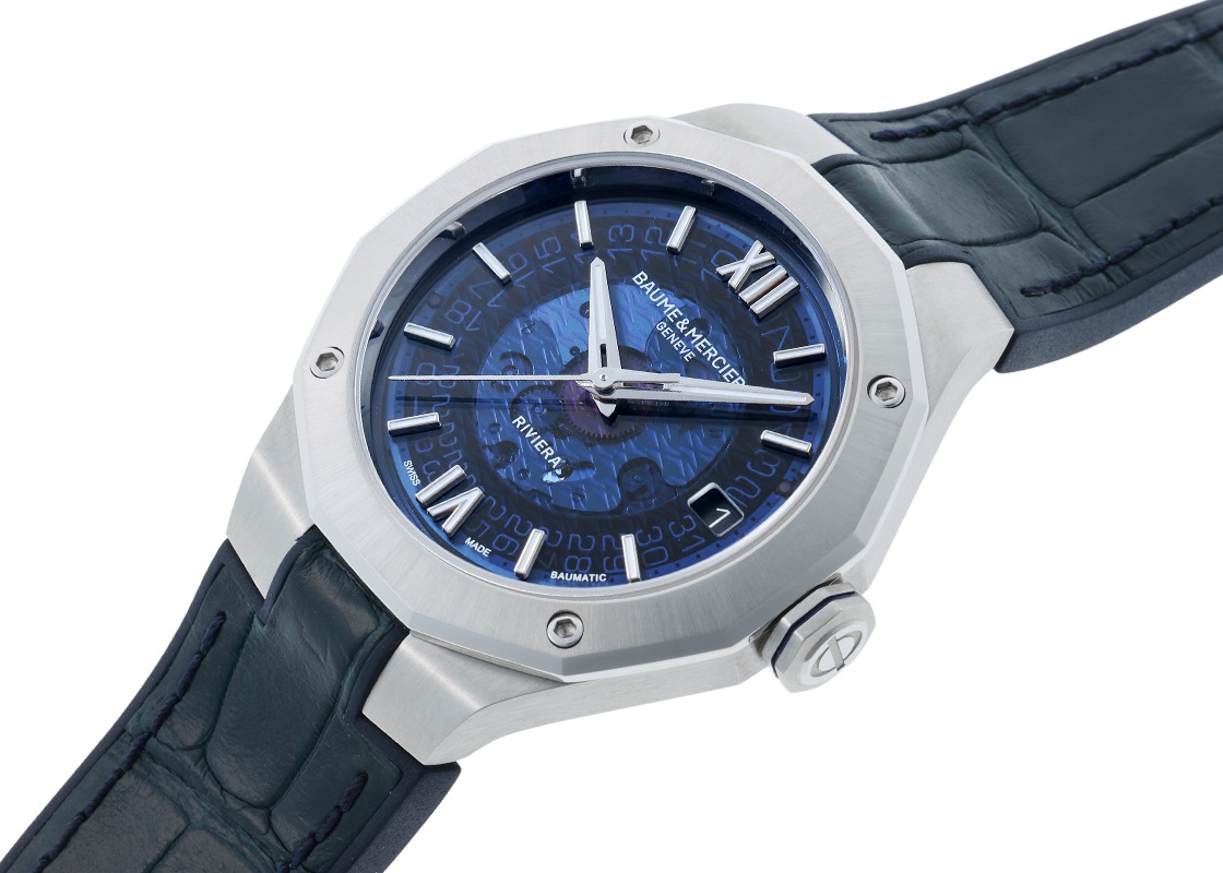 ボーム&メルシェ - リビエラ ボーマティック | BAUME&MERCIER | M0A10714 | SS ブルー文字盤 自動巻き ラバーアリゲーター | 未使用品