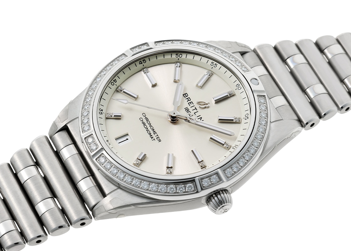 ブライトリング - クロノマット オートマチック 36 ベゼルダイヤ | BREITLING | A10380591A1A1 | SS シルバー文字盤 自動巻き ブレスレット | 未使用品