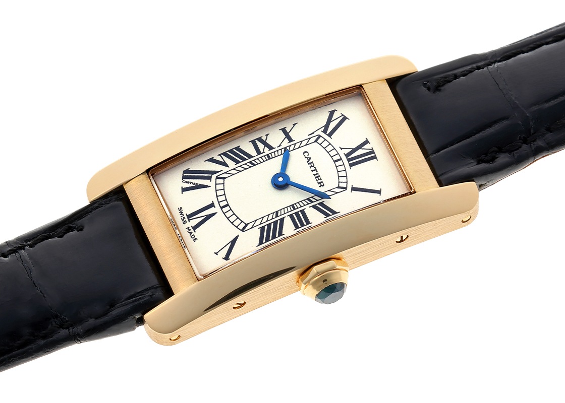 カルティエ - タンクアメリカン SM | CARTIER | W2601556 | YG シルバー文字盤 クォーツ レザー | 中古