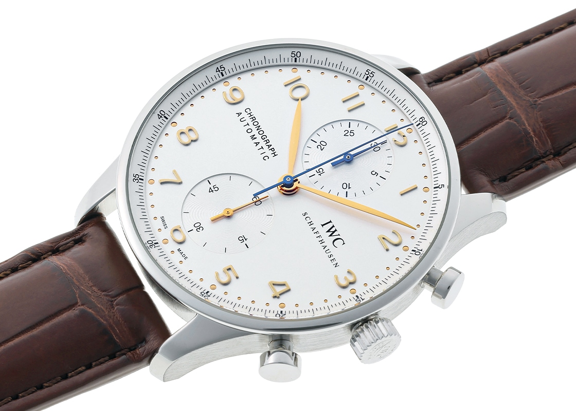 IWC - ポルトギーゼ クロノグラフ | INTERNATIONAL WATCH COMPANY | IW371445 | SS シルバー文字盤 自動巻き レザー | 中古