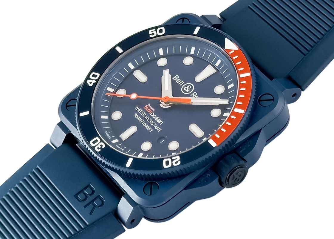 ベル&ロス - BR-03 ダイバー タラ 999本限定 | BELL & ROSS | BR0392-D-TR-CE/SRB | CE ブルー文字盤 自動巻き ラバー | 未使用品