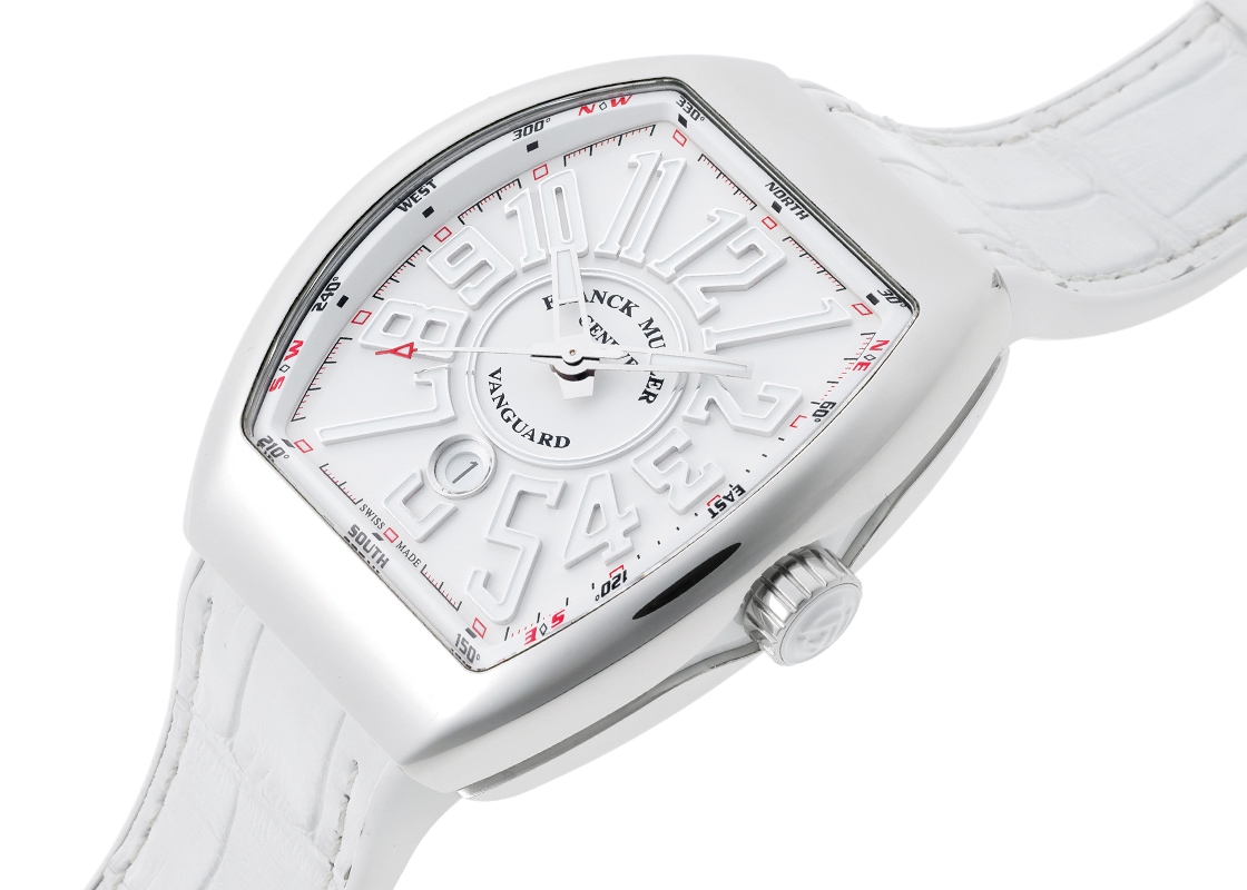 フランクミュラー - ヴァンガード デイト | FRANCK MULLER | V45SCDT | SS 白文字盤 自動巻き ラバーアリゲーター | 中古