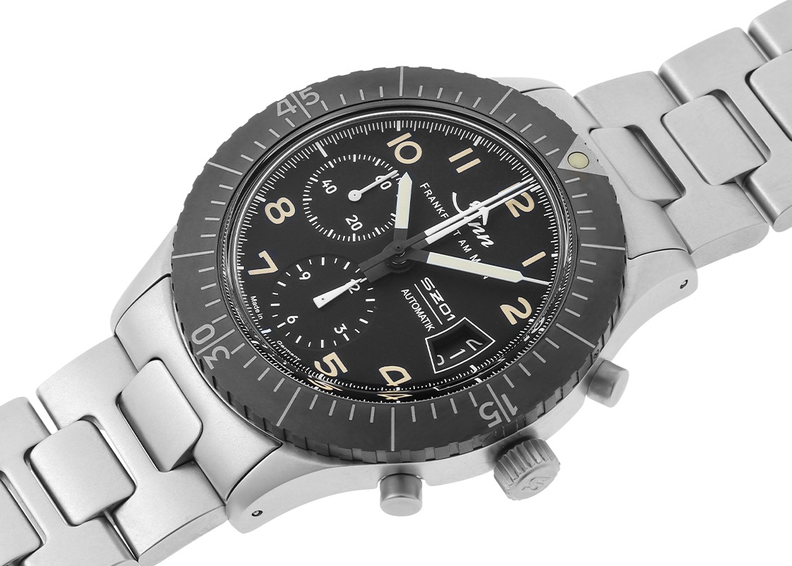 ジン - 156.1.E 世界限定300本 | SINN | 156.1.E | SS 黒文字盤 自動巻き ブレスレット | 未使用品