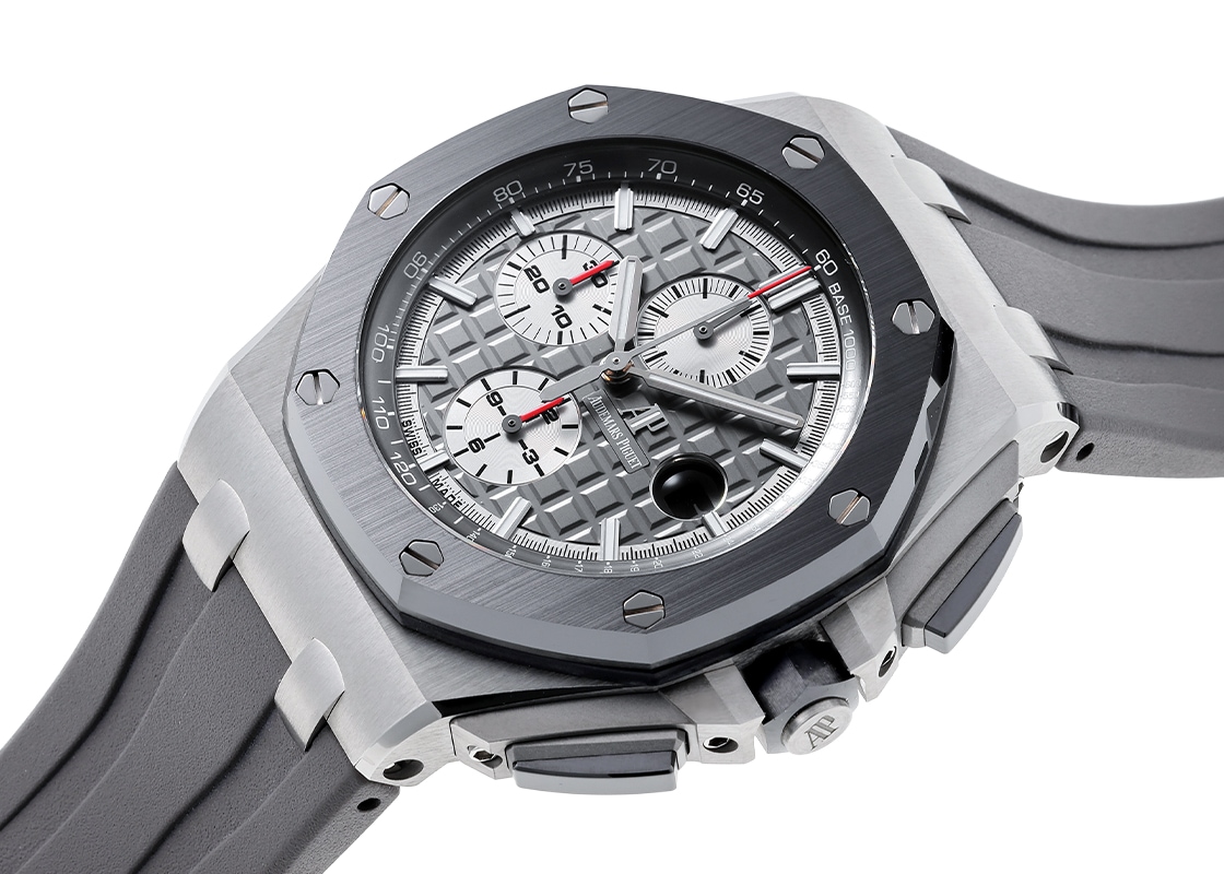 オーデマピゲ - ロイヤルオーク オフショア クロノグラフ | AUDEMARS PIGUET | 26400IO.OO.A004CA.01 | TI グレー文字盤 自動巻き ラバー | 中古