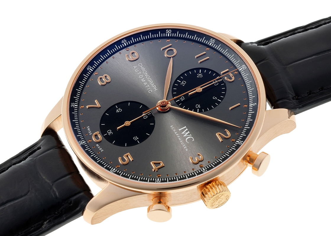 IWC - ポルトギーゼ クロノグラフ | INTERNATIONAL WATCH COMPANY | IW371610 | RG グレー文字盤 自動巻き レザー | 中古