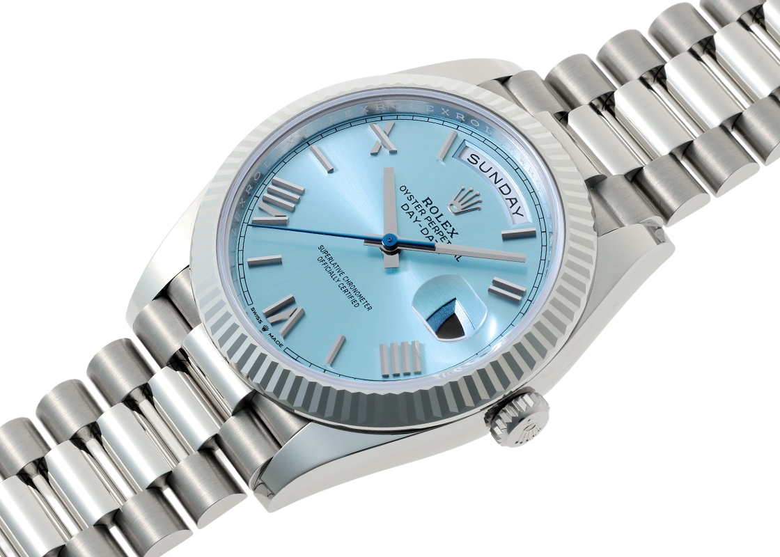 ロレックス - オイスター パーペチュアル デイデイト 40 | ROLEX | 228236 | PT アイスブルー文字盤 自動巻き ブレスレット | 未使用品