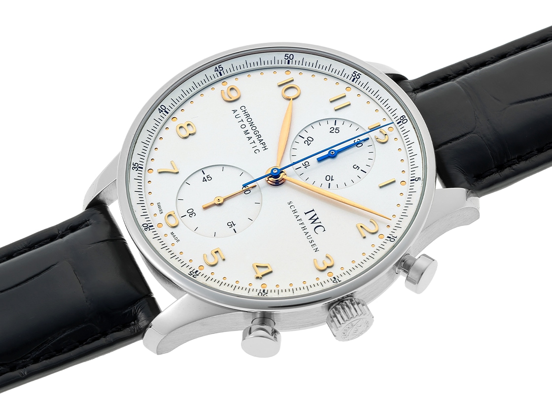 IWC - ポルトギーゼ クロノグラフ | INTERNATIONAL WATCH COMPANY | IW371445 | SS シルバー文字盤 自動巻き レザー | 中古