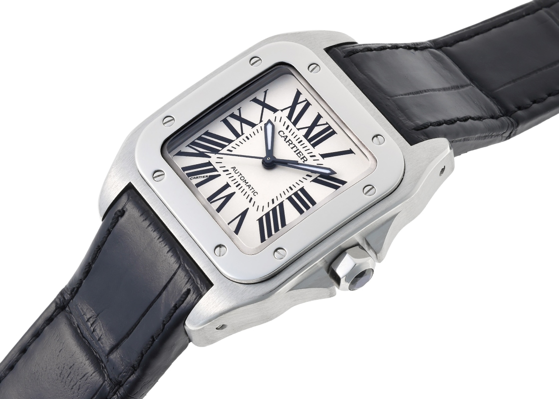 カルティエ - サントス 100 MM | CARTIER | W20106X8 | SS シルバー文字盤 自動巻き レザー | 中古