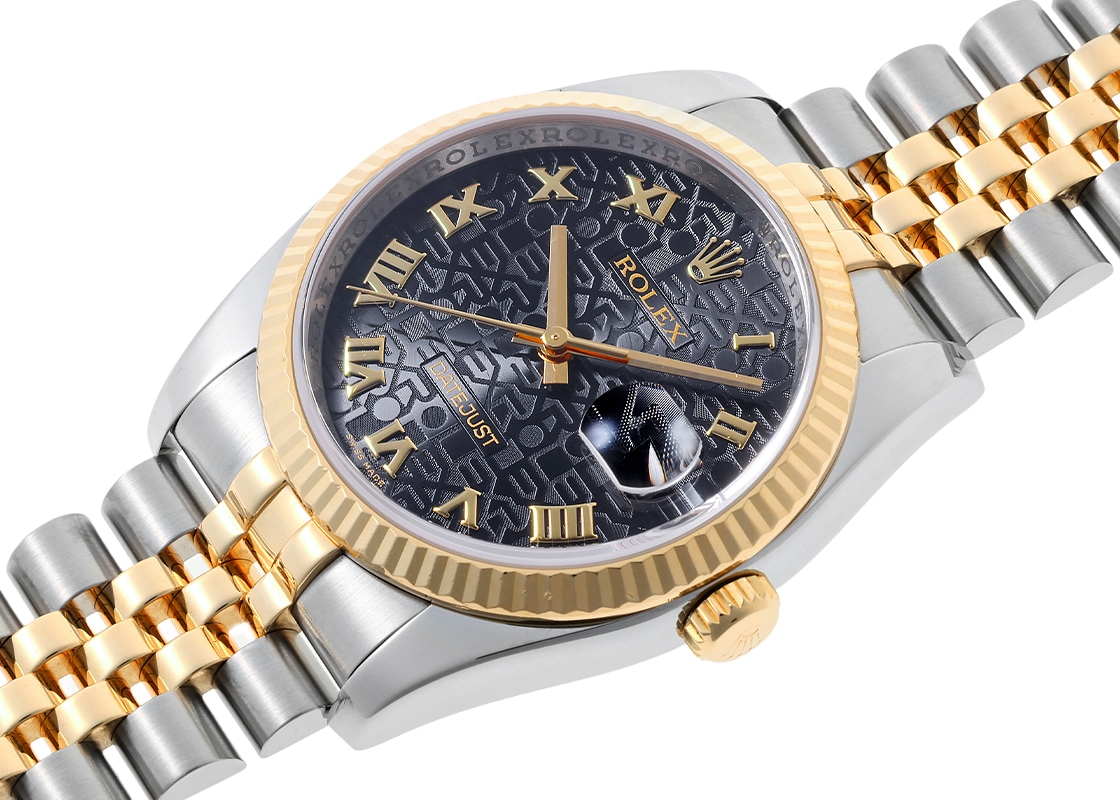 ロレックス - オイスター パーペチュアル デイトジャスト | ROLEX | 116233 | YG&SS ブラックコンピューター文字盤 自動巻き ブレスレット | 中古