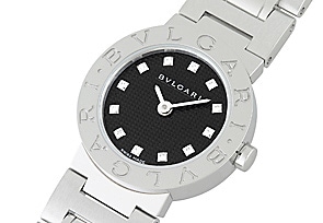 ブルガリ BB23BSS/12 レディース ブルガリブルガリ 23mm SS 黒文字盤/12Pダイヤモンド クォーツ ブレスレット