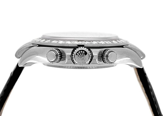 ロレックス - オイスター パーペチュアル コスモグラフ デイトナ ベゼルバゲットダイヤモンド | ROLEX | 116599TBR ZER | WG ダイヤ文字盤 自動巻き レザー | 中古 |