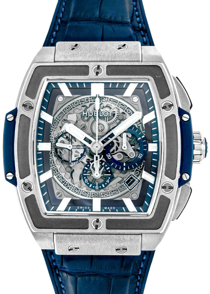 ウブロ - スピリット オブ ビッグバン | HUBLOT | 601.NX.7170.LR | チタニウム ブルー TI スケルトン文字盤 自動巻き ラバーアリゲーター | 委託品 | 中古 |