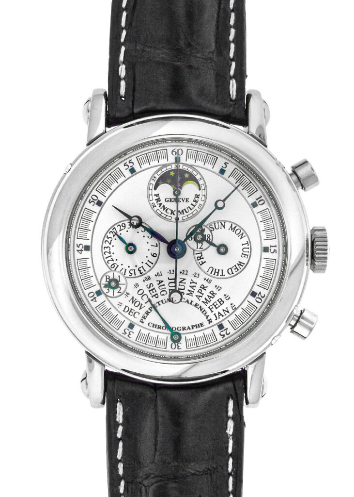 フランクミュラー - パーペチュアルカレンダー クロノグラフ | FRANCK MULLER | 7008CCQPE | WG シルバー文字盤 自動巻き レザー | 委託品 | 中古 |