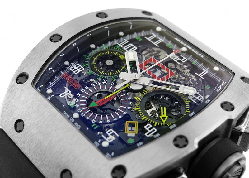 リシャールミル - オートマティック フライバッククロノグラフ デュアルタイムゾーン | RICHARD MILLE | RM11-02 | TI スケルトン文字盤 自動巻き ラバー | 中古 |