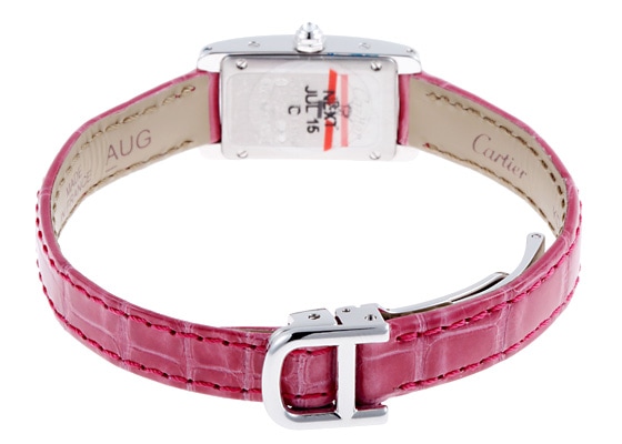 カルティエ - レディース タンクアメリカン ミニ ダイヤモンドベゼル | CARTIER | WB710015 | WG シルバー文字盤 クォーツ レザー | 未使用品