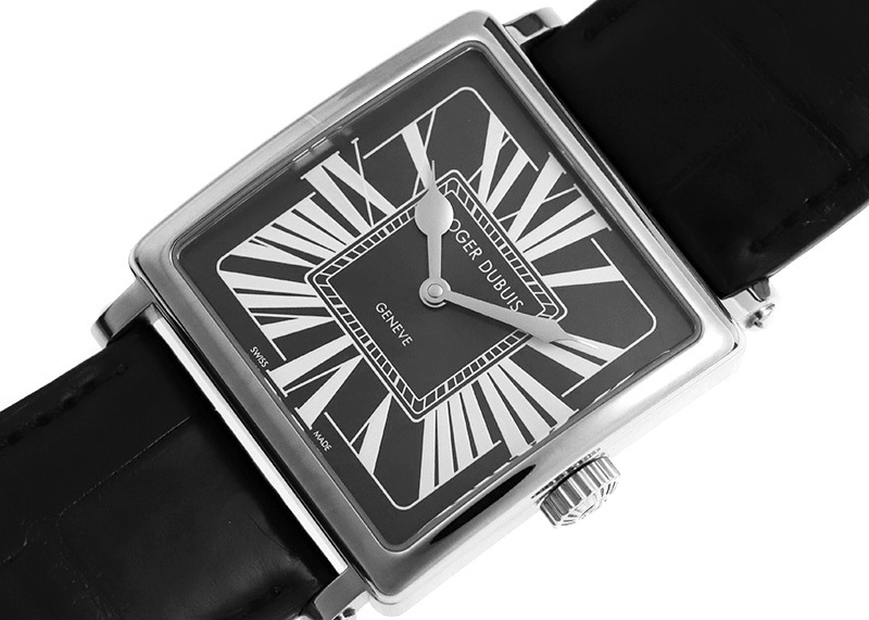 ロジェデュブイ - ゴールデンスクエア | ROGER DUBUIS | G37-14-20-00/0ER-00/B | WG 黒文字盤 自動巻き レザー | 中古 |