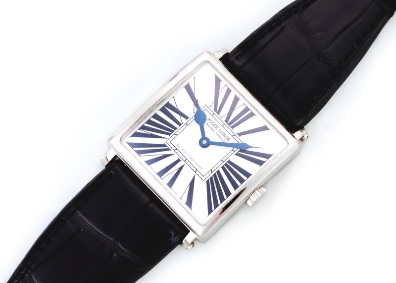 ロジェデュブイ - ゴールデンスクエア | ROGER DUBUIS | G40 | WG シルバー文字盤 自動巻き レザー | 中古 |