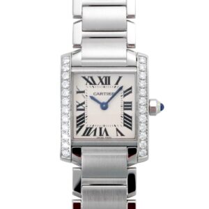 カルティエ - タンクフランセーズ | CARTIER | W4TA0008 | SM サイドダイヤ SS シルバー文字盤 クオーツ ブレスレット | 中古 |