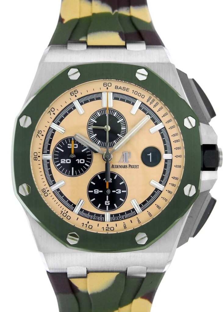 オーデマピゲ - ロイヤルオーク オフショア クロノグラフ | AUDEMARS PIGUET | 26400SO.OO.A054CA.01 | SS ベージュ文字盤 自動巻き ラバー | 中古 |