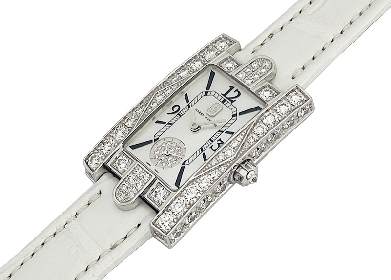 ハリーウィンストン - アヴェニュー クラシック オーロラ | HARRY WINSTON | AVEQHM21WW231 | WG シェル文字盤 クォーツ レザー | 中古 |