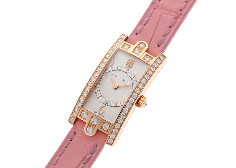 ハリーウィンストン - アヴェニューC ミニ アールデコ | HARRY WINSTON | AVCQHM16RR037 | RG シルバー文字盤 クォーツ レザー | 中古 |