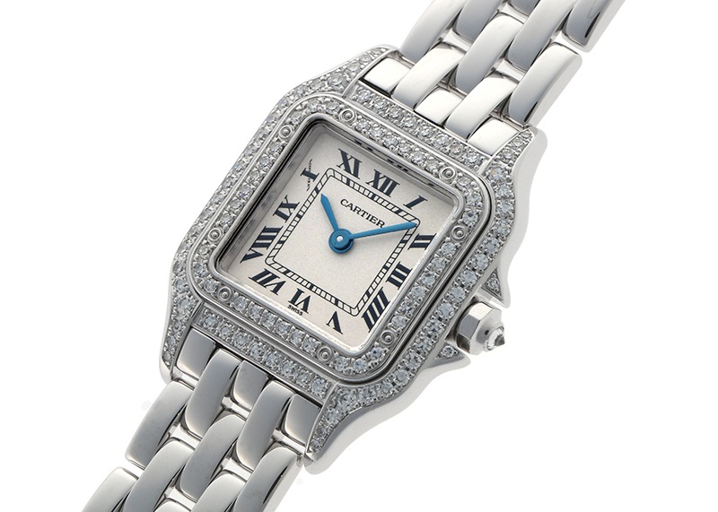 カルティエ - パンテール SM ベゼルダイヤ | CARTIER | WF3118F3 | WG シルバー文字盤 クォーツ ブレスレット | 中古