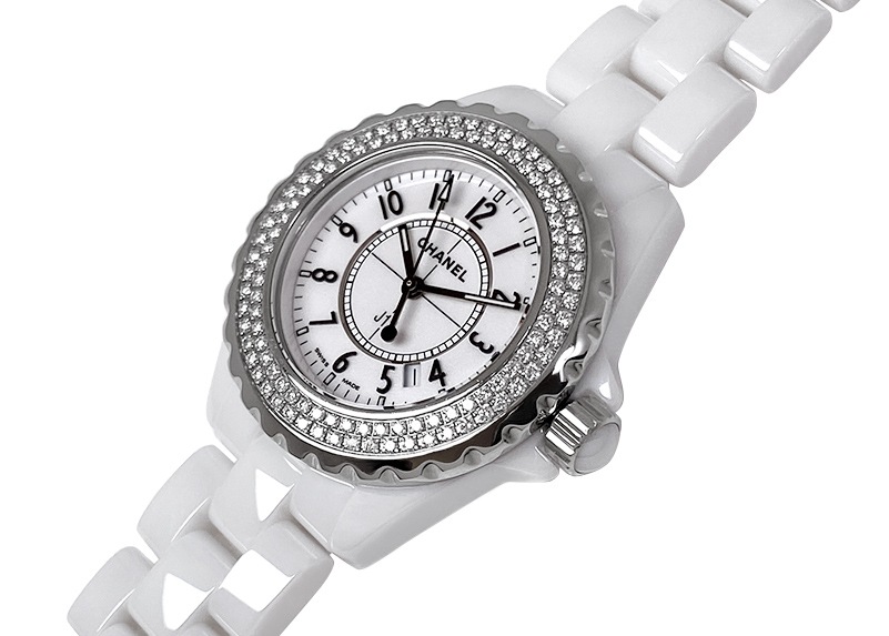 シャネル - J12 ベゼルダイヤ | CHANEL | H0967 | CE 白文字盤 クォーツ ブレスレット | 中古